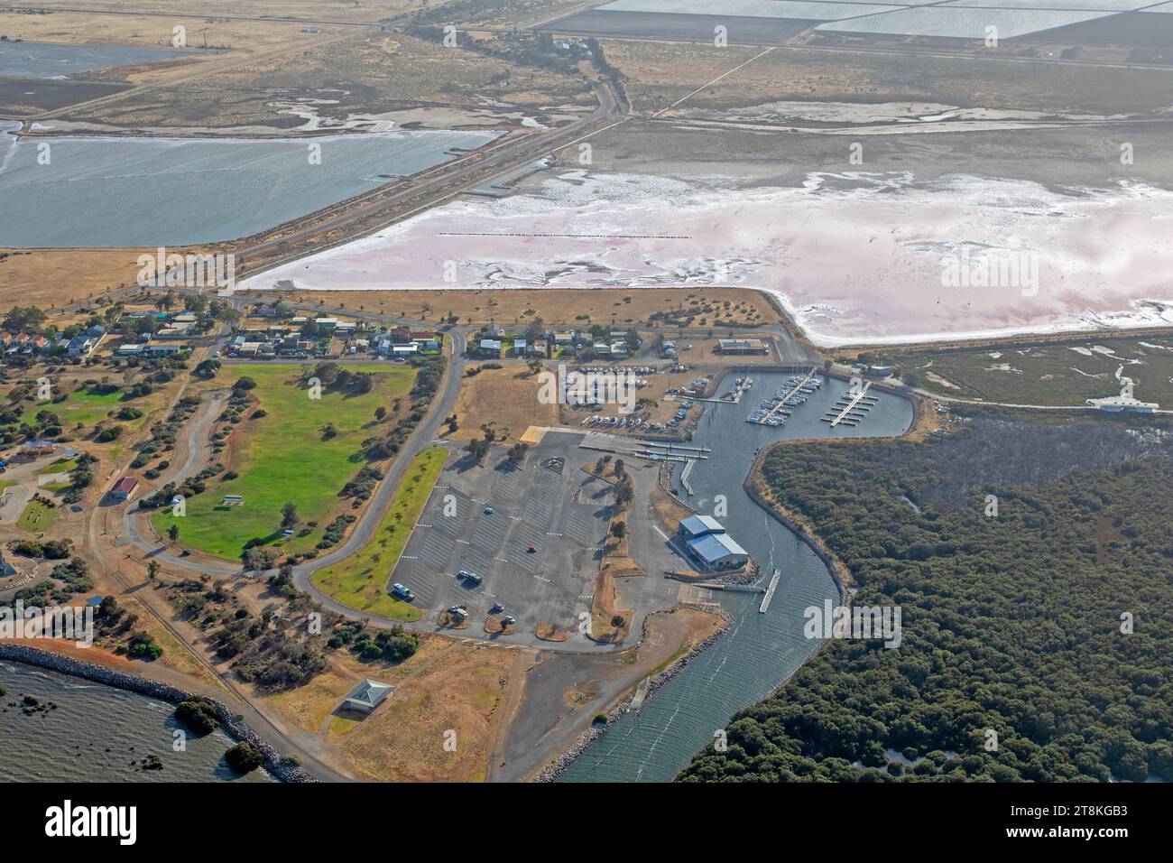 Aerial view of St Kilda, South Australia Stock Photo