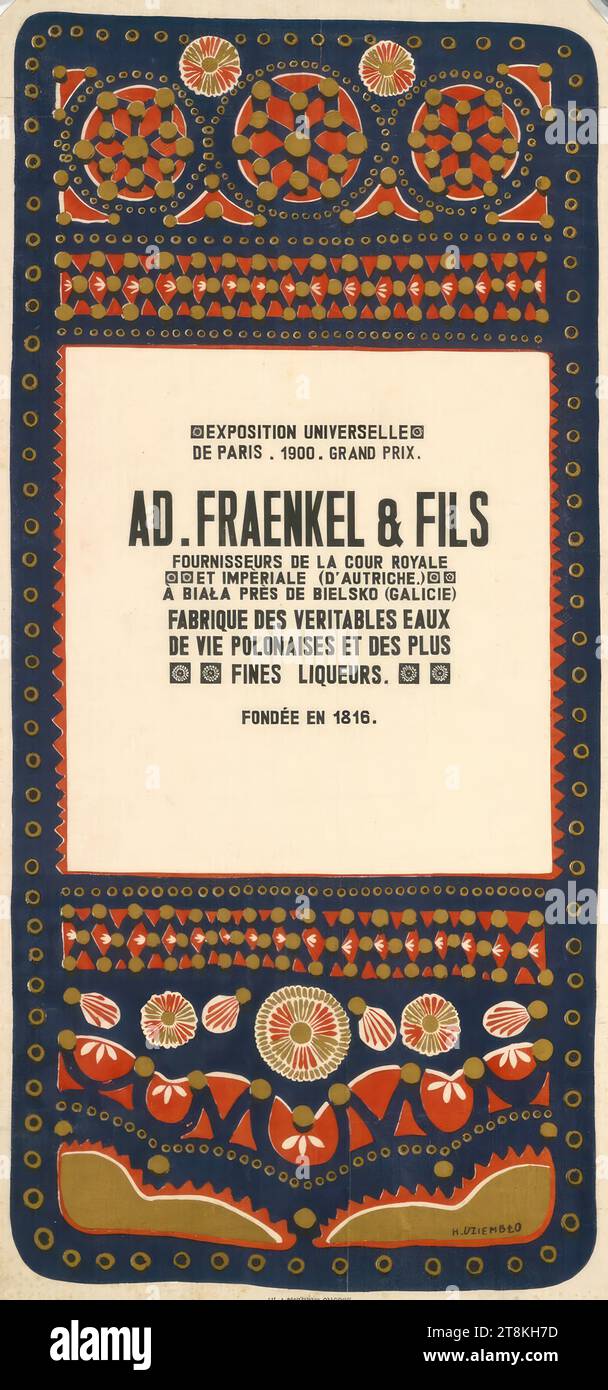 AD. FRAENKEL & FILS, Henryk Uziemblo, Krakow 1879 - 1949 Krakow, around 1900, print, color lithograph, sheet: 810 mm x 380 mm Stock Photo