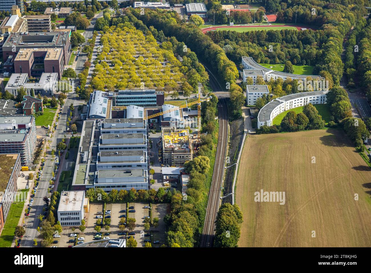 Luftbild, TU Technische Universität Dortmund, BioMedizinZentrum (BMZ), Max-Planck-Institut für molekulare Physiologie, Baustelle Otto-Hahn-Straße Ecke Stock Photo