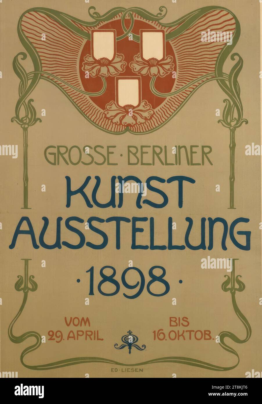 GREAT BERLIN ART EXHIBITION 1898, Eduard Liesen, Berlin 1866 - 1945 Berlin, 1898, print, color lithograph, sheet: 705 mm x 480 mm Stock Photo