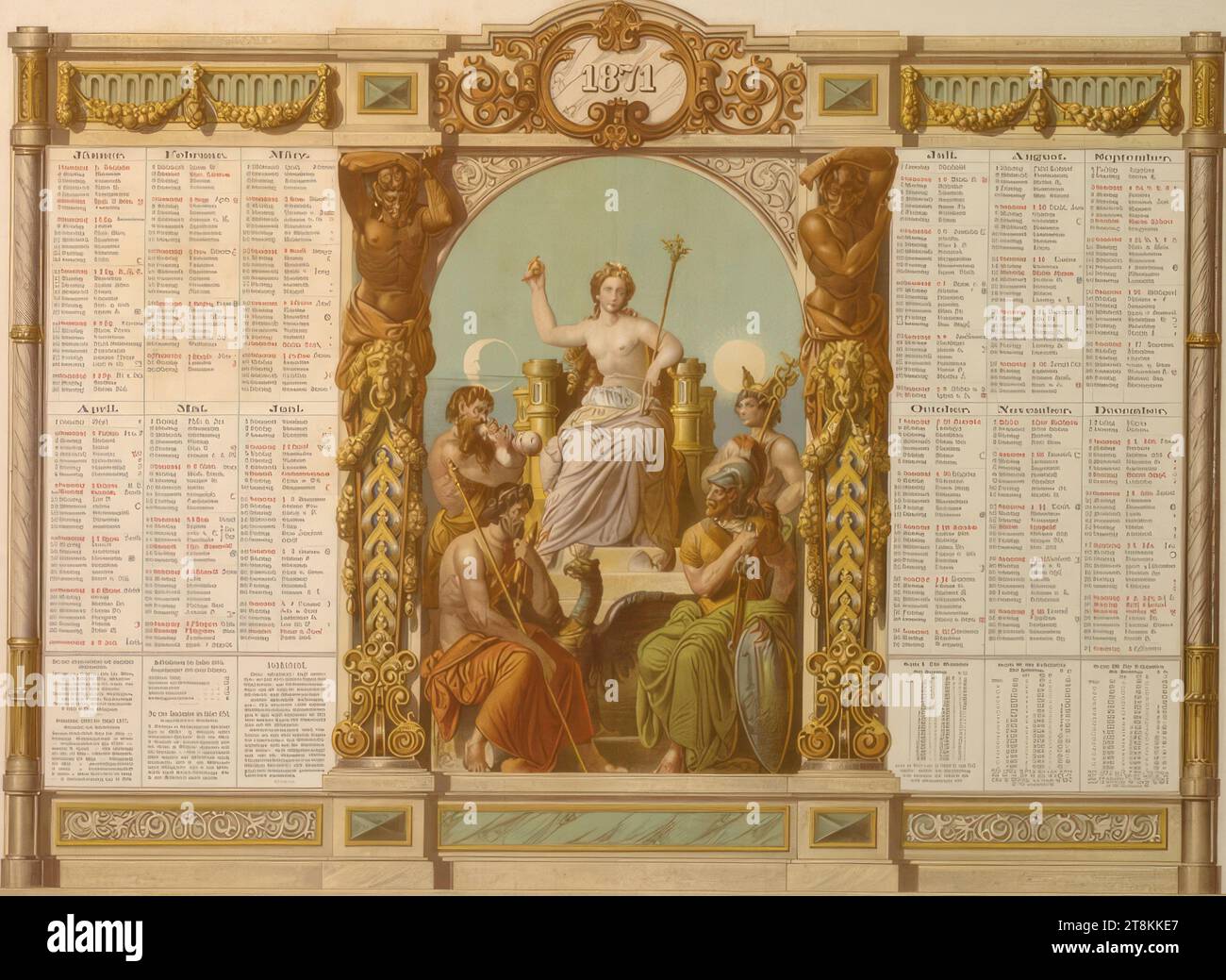 Picture calendar 1871, Hasslwandter, 1870, print, color lithograph ...