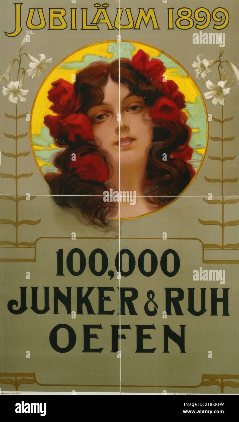 ANNIVERSARY 1899; 100,000 JUNKER & RUH OEFEN, Anonymous, 1899, print, color lithograph, sheet: 815 mm x 500 mm Stock Photo