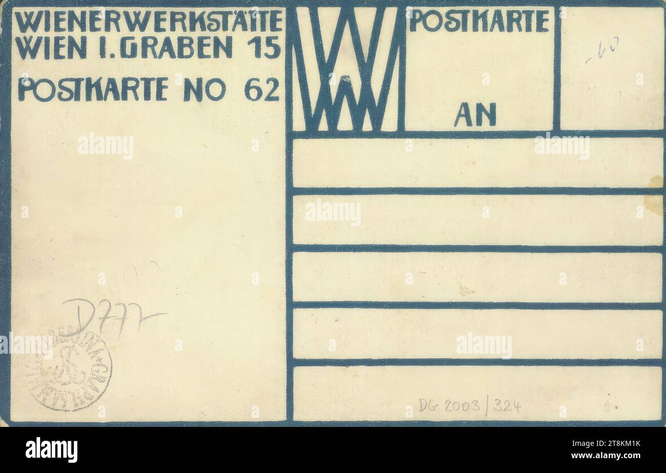 Postcard No. 62 from the Wiener Werkstätte: Conversation between mutes, Moriz Jung, Mikulov, Nikolsburg, 1885 - 1915 Maniłowa near Łubne, print, color lithograph, sheet: 140 mm x 90 mm, in print Stock Photo