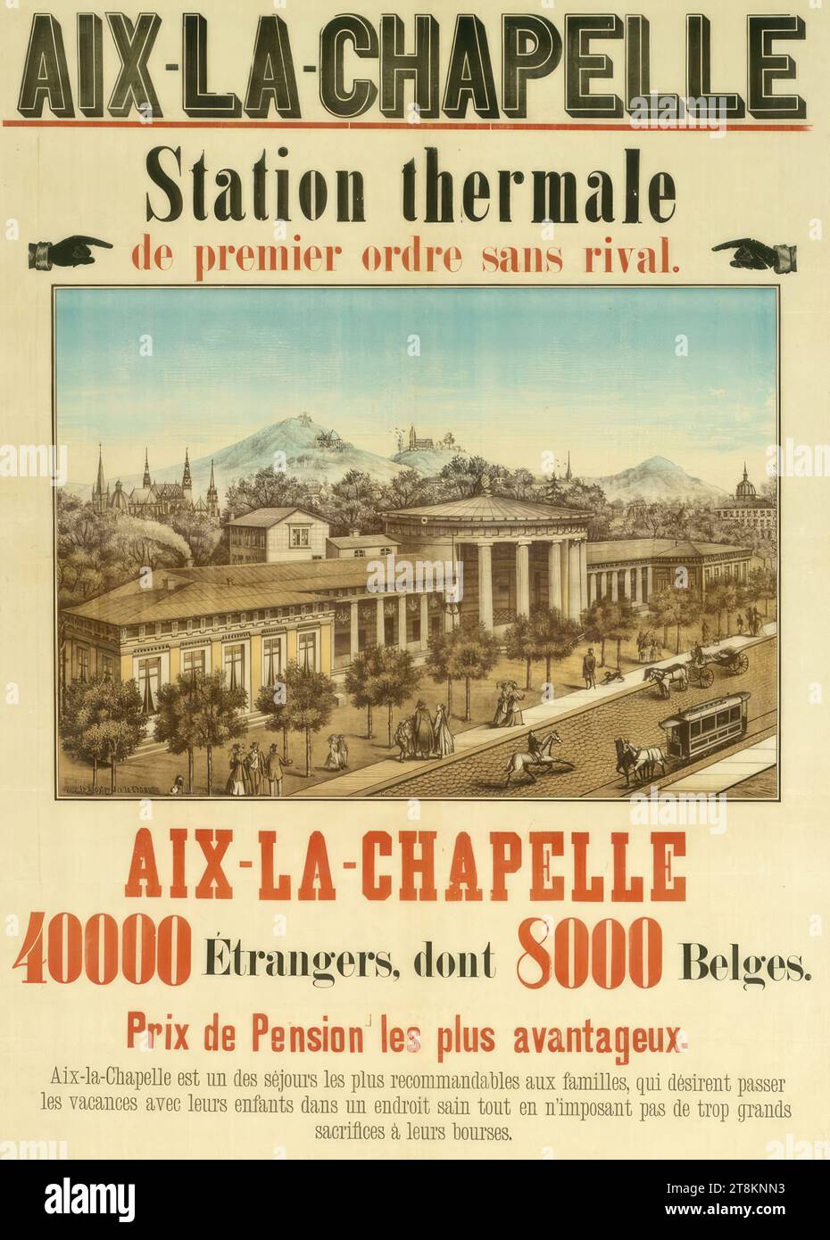 AIX LA CHAPELLE; Station thermale de premier ordre sans rival., Anonymous, around 1890, print, color lithograph, sheet: 860 mm x 680 mm Stock Photo