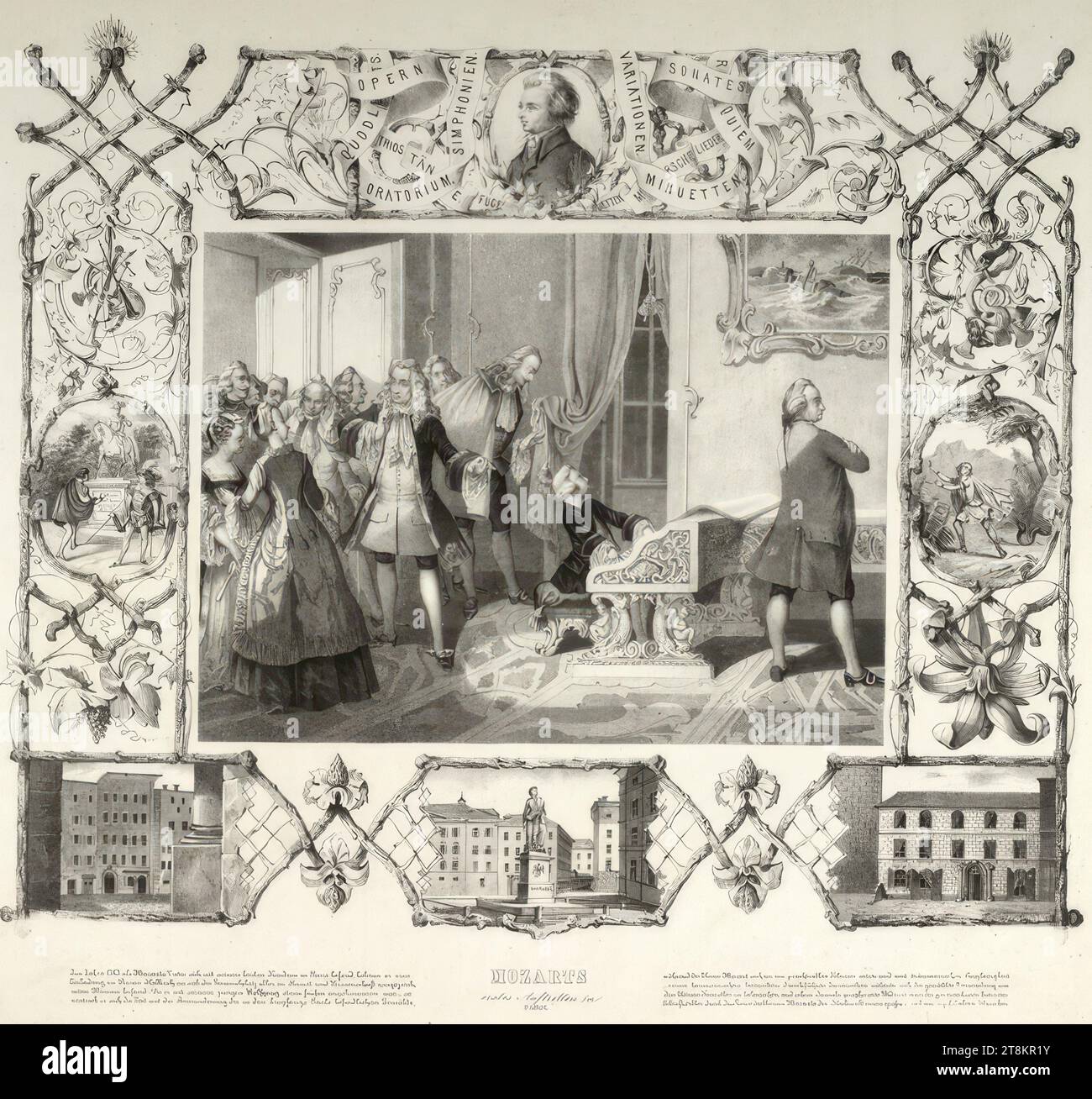 Mozart's first appearance in Paris, Ludwig Czerny, Austria, 1821 - 1889, 1852, print, lithograph, sheet: 41.4 x 50 cm Stock Photo
