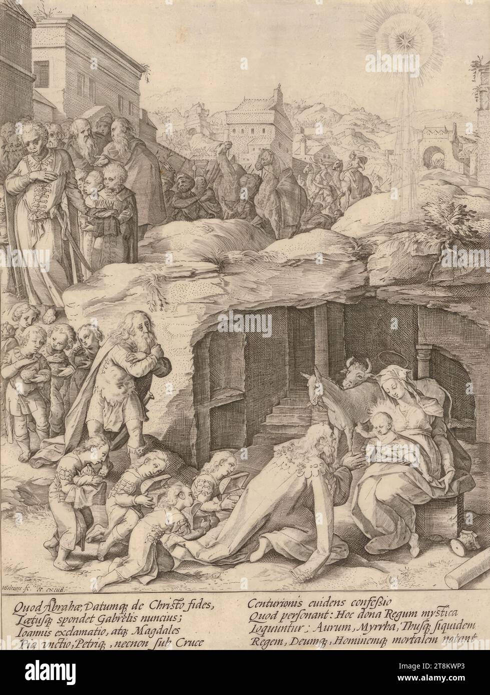 The Adoration of the Magi, 1580-1617, print, engraving Stock Photo - Alamy