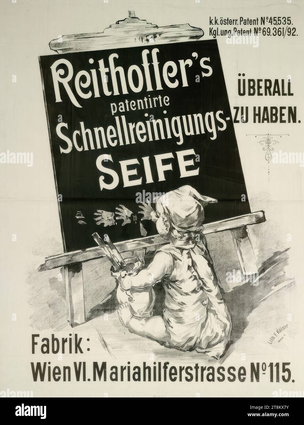 Reithoffer's patented quick-cleaning SOAP, Anonymous, 1896?, before 1898, print, lithograph, sheet: 1200 mm x 950 mm, right. '2/1896', pencil Stock Photo