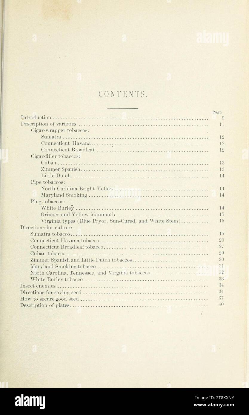 Varieties of tobacco seed distributed in 1905-6, with cultural directions (Page 7) Stock Photo