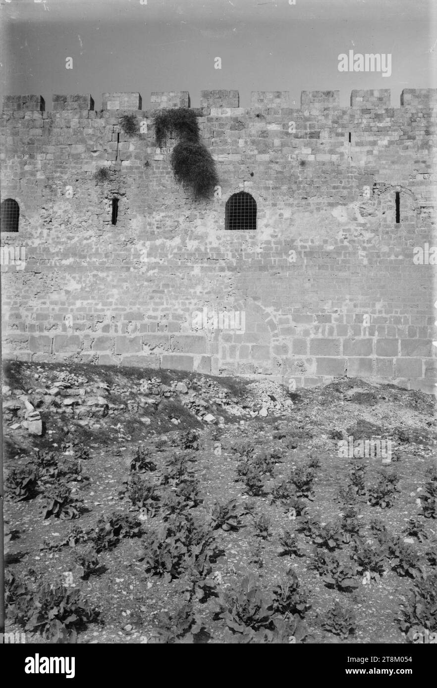 Various views of the city wall (Jerusalem). The single gate Stock Photo