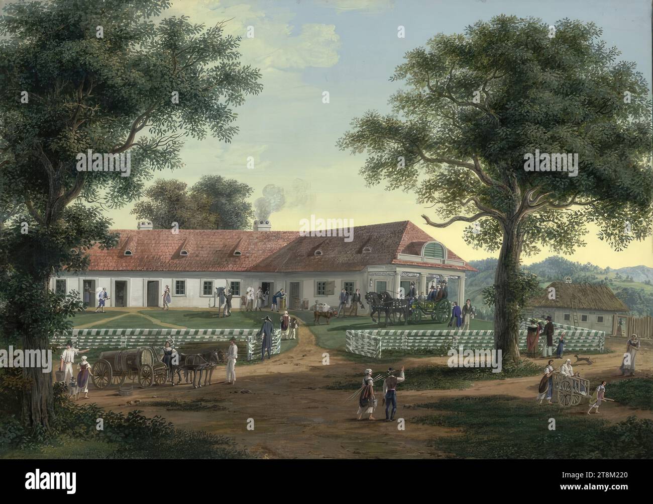 Residence of Albrecht von Sachsen-Teschen, Xavier Laurent, 1821, drawing, gouache, 42.2 x 59.8 cm, l.l. Duke Albert of Saxe-Teschen Stock Photo