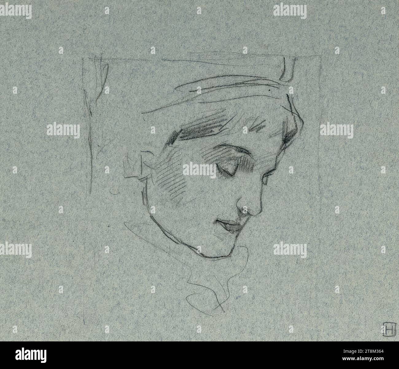 Female head in profile from the right, Hagengesellschaft, Sigmund ...