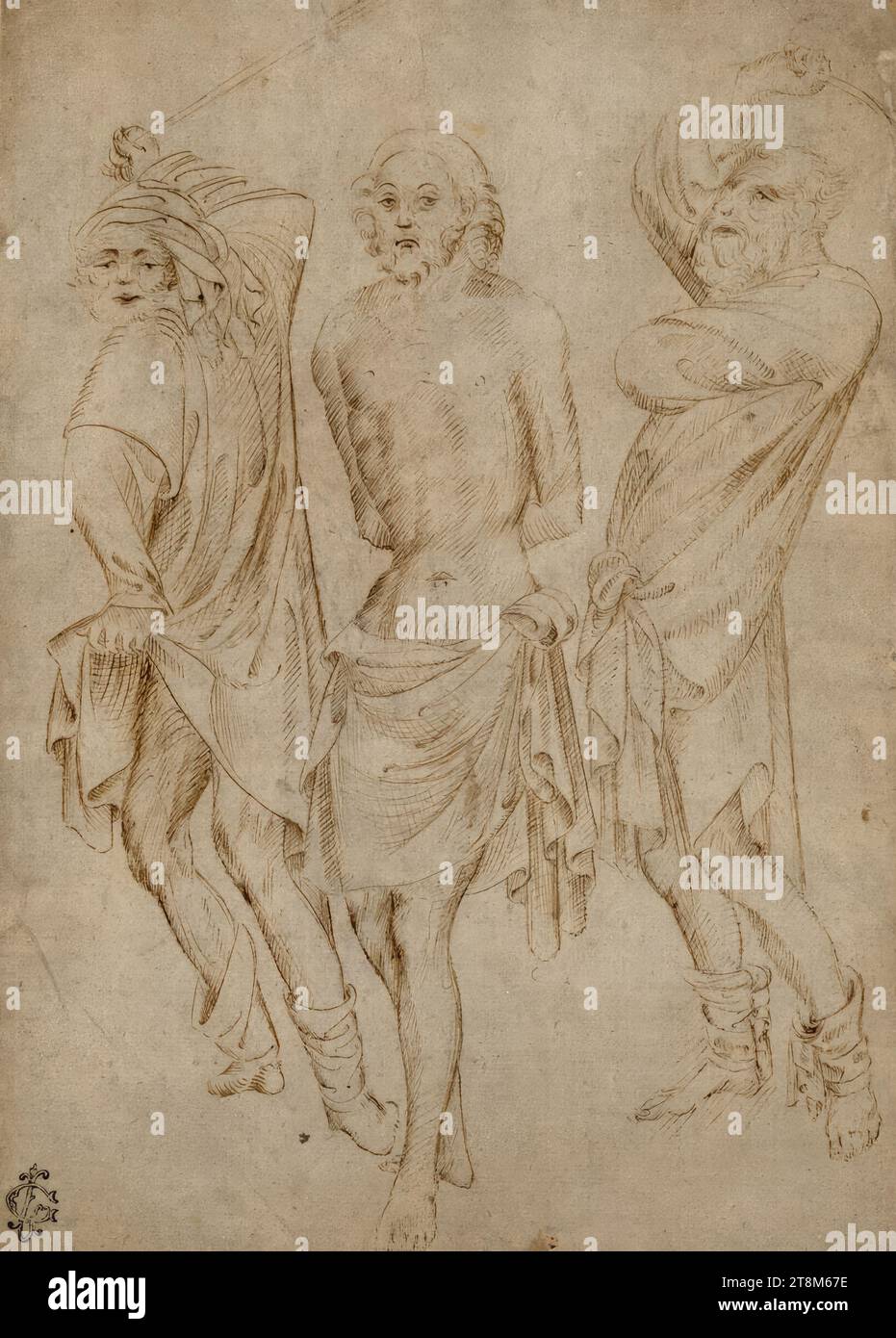 Flagellation of Christ, anonymous, Verona, mid-15th century, drawing ...