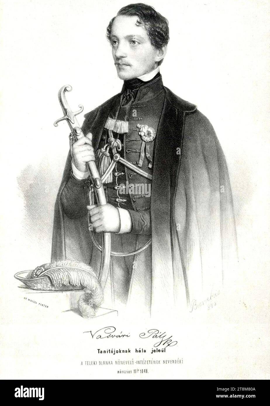 Vasvári Pál (eredeti nevén Fejér Pál; Bűd, 1826. július 14. – Havasnagyfalu, 1849. július 5.). Stock Photo