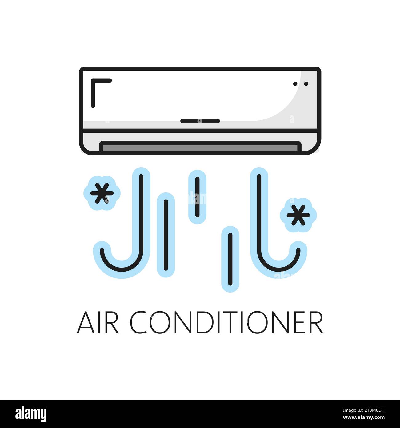 Air conditioner furniture icon, home interior. Apartment or house