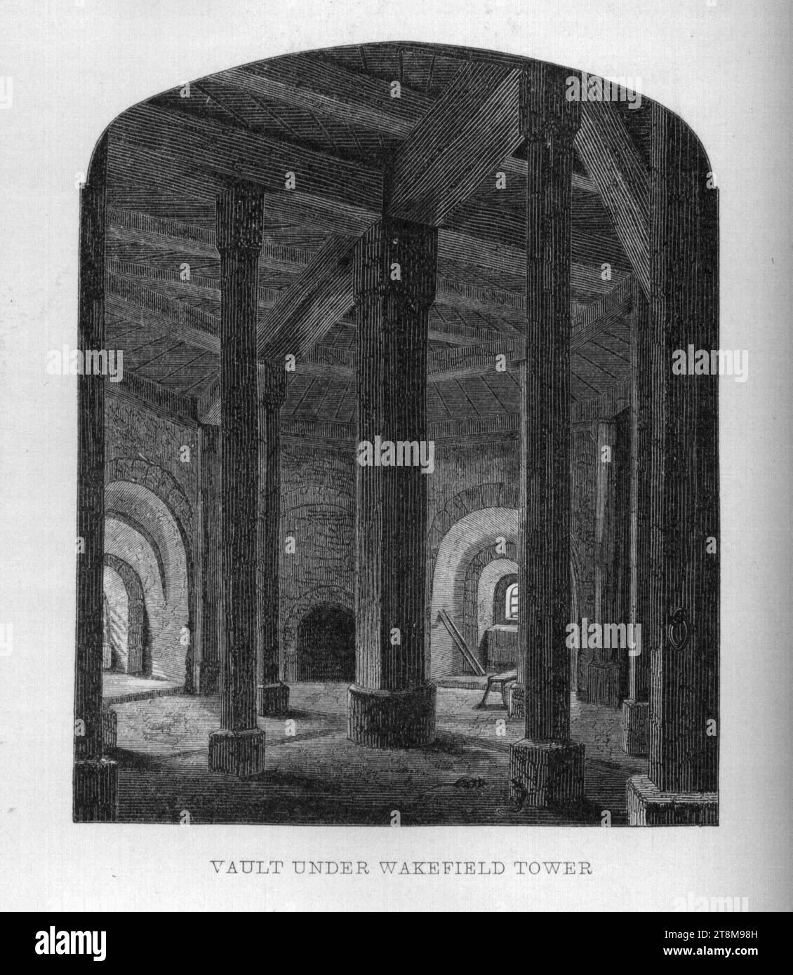 Vault under Wakefield Tower - Memorials of the Tower of London. Stock Photo