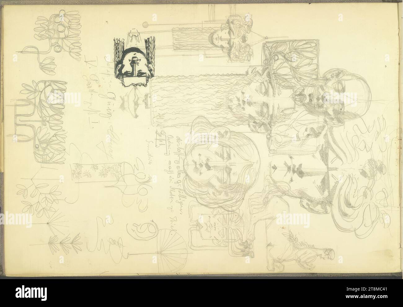 Ornamental sketches, Rothaug Alexander sketchbook; 32 paginated pages ...