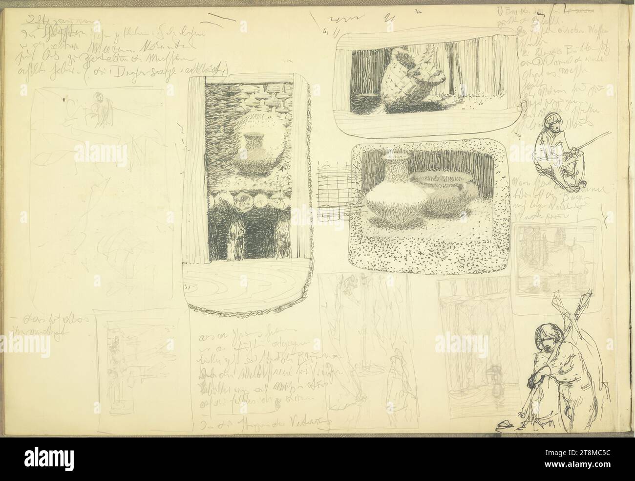 Various sketches, sketchbook Rothaug Alexander; 32 paginated pages ...