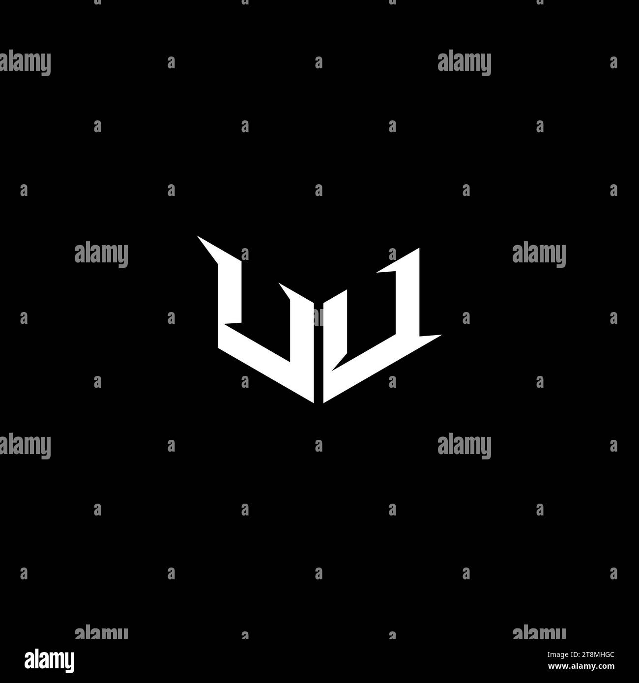 UU Premium emblem logo initial esport and gaming design concept Stock Vector
