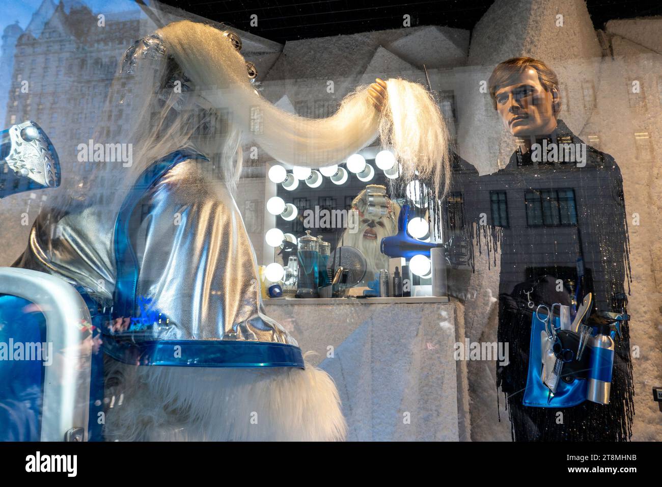 Bergdorf Goodman Mens store on Fifth Avenue features a whimsical yeti