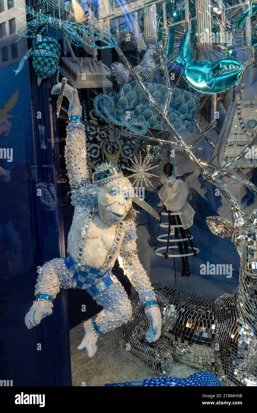 Bergdorf Goodman flagship store on Fifth Avenue features holiday
