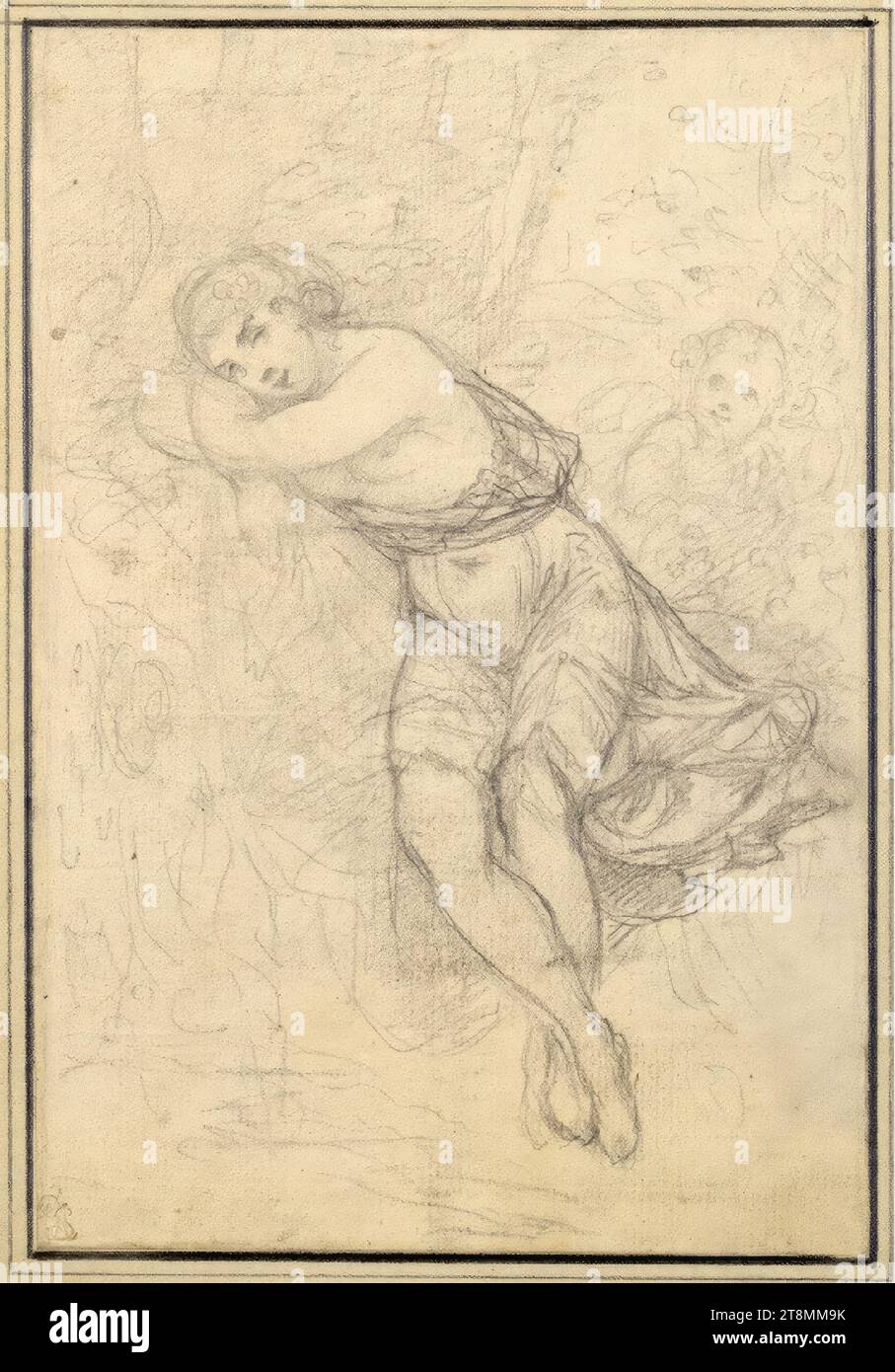 Spring nymph, anonymous, drawing, graphite pencil, 20.1 x 13.7 cm, l.l. Duke Albert of Saxe-Teschen Stock Photo