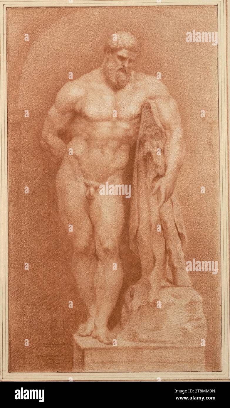 Hercules Farnese, Anton Raphael Mengs (Aussig (Bohemia) 1728 - 1779 Rome), early 1740s, drawing, red chalk, 35.1 x 20.3 cm, r.l. Duke Albert of Saxe-Teschen Stock Photo