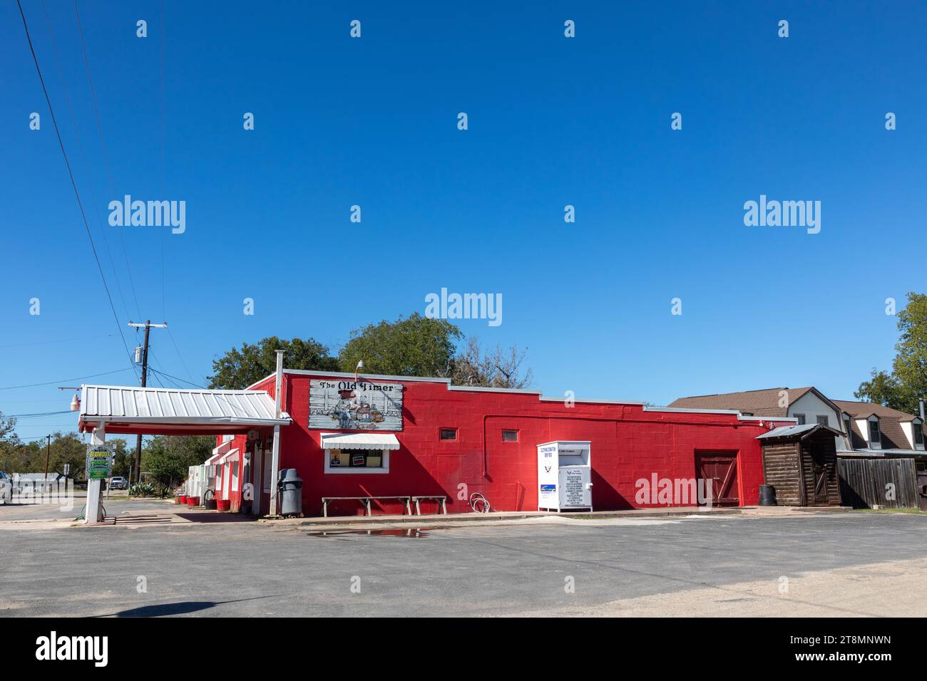 Bandera, USA - November 1, 2023: shop in old western town of Bandera, USA. Stock Photo