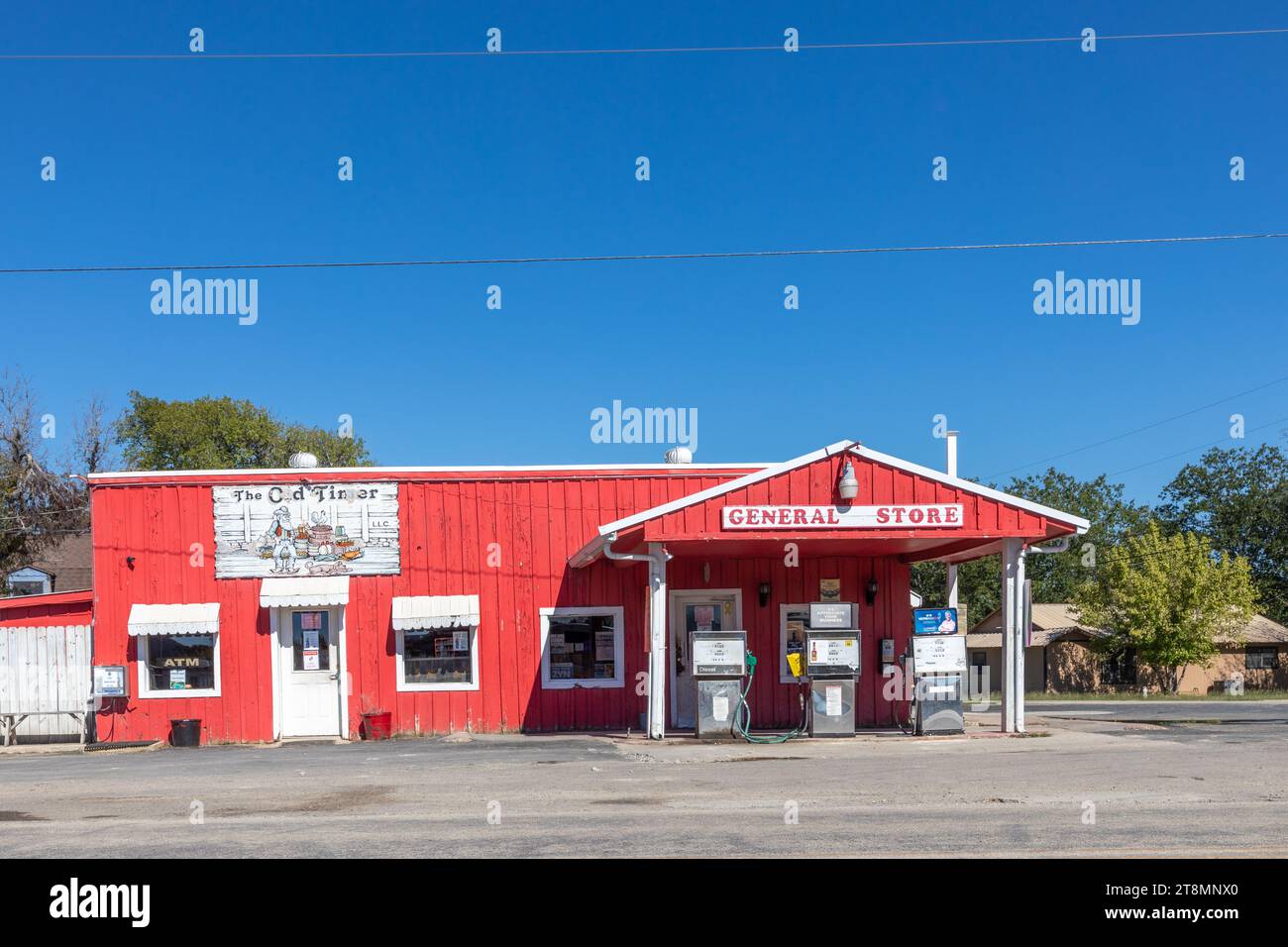 Bandera, USA - November 1, 2023: shop in old western town of Bandera, USA. Stock Photo