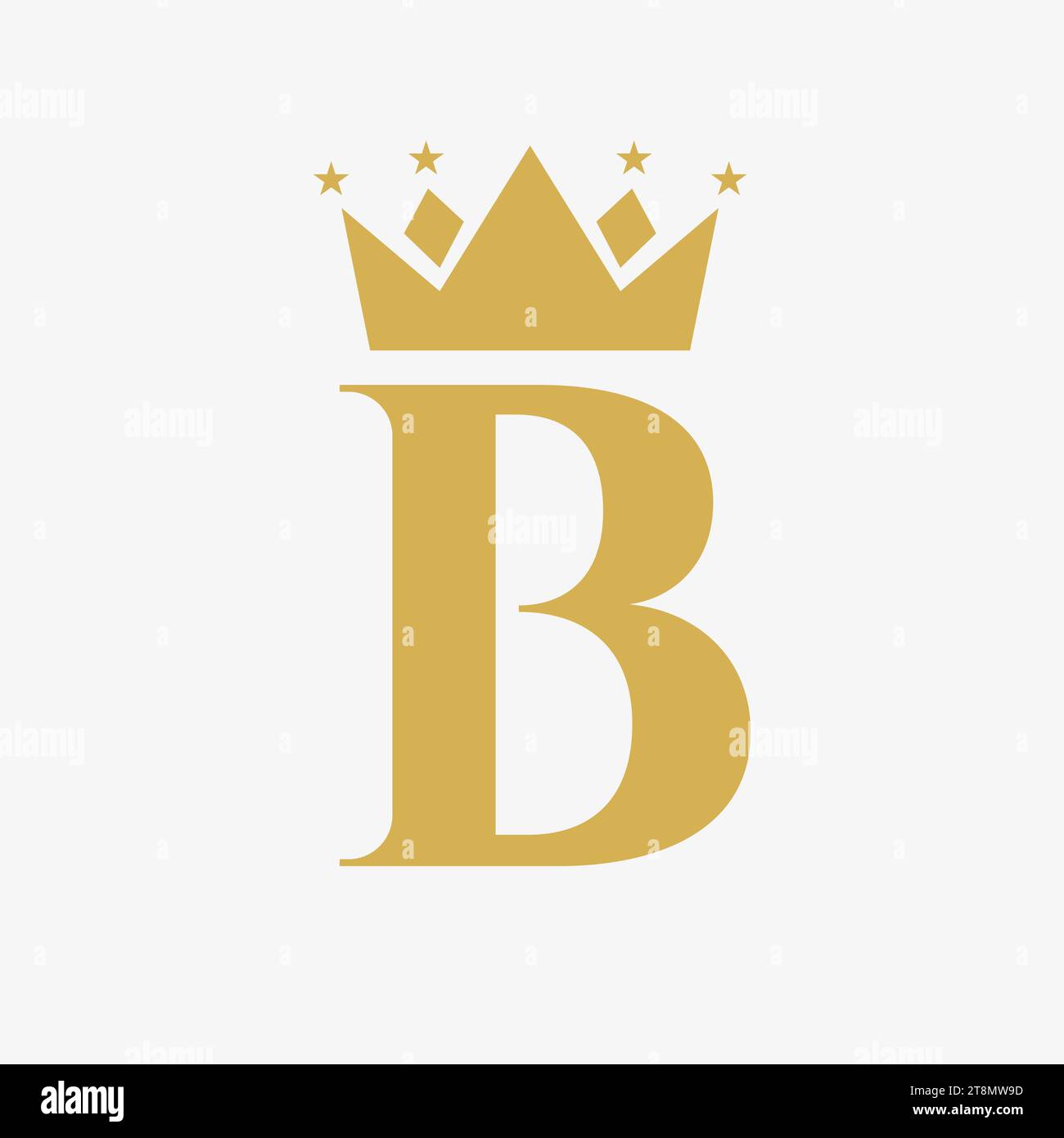Crown Logo On Letter B with Star Icon. Crown Symbol Template Stock ...