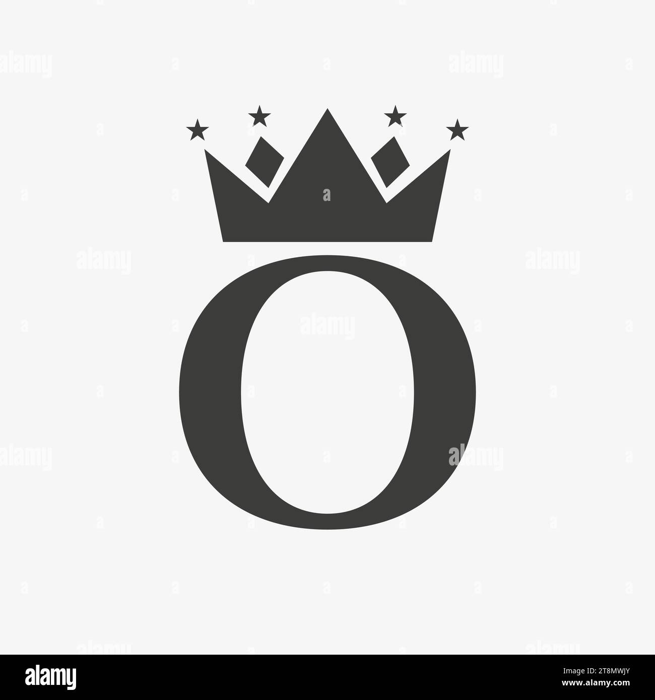 Crown Logo On Letter O with Star Icon. Crown Symbol Template Stock ...