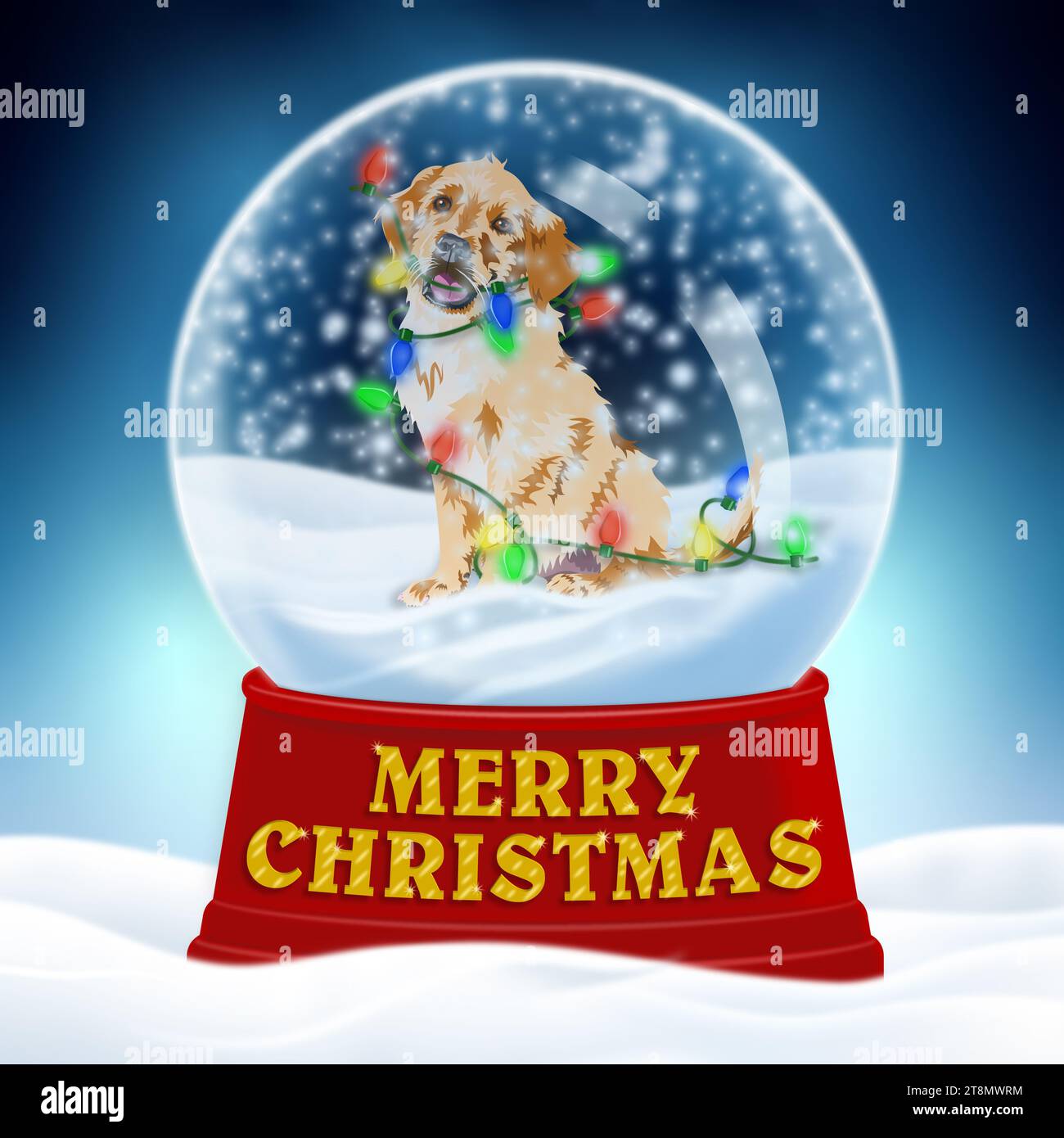 Golden retriever cheap snow globe