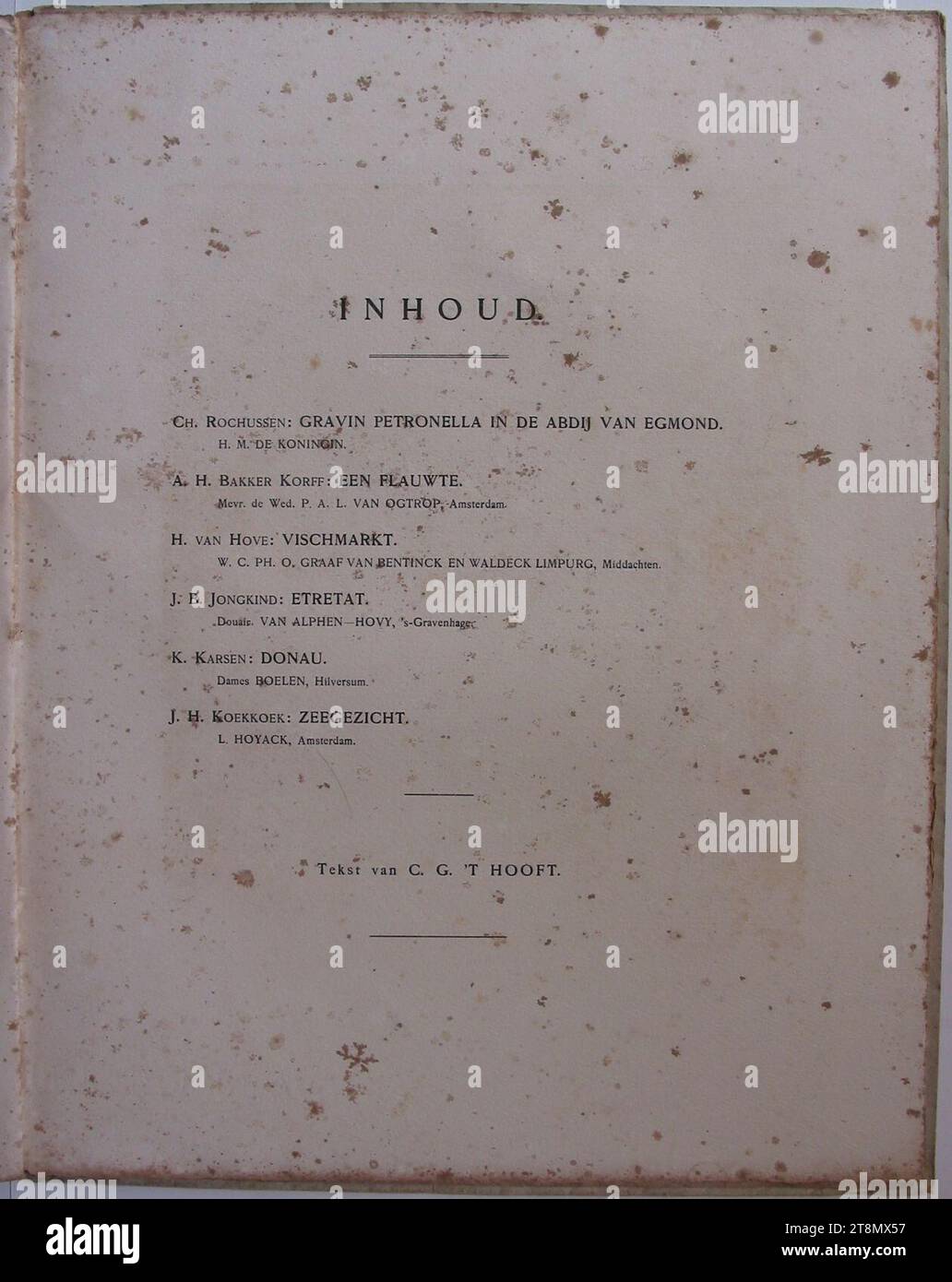 Vereeniging tot bevordering van Beeldende Kunsten Premie Uitgave 1910 p 9. Stock Photo