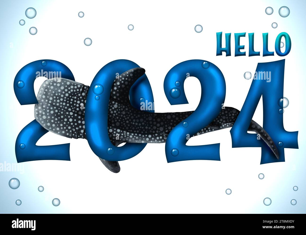 2024 New Year Whale Shark Design Stock Photo Alamy