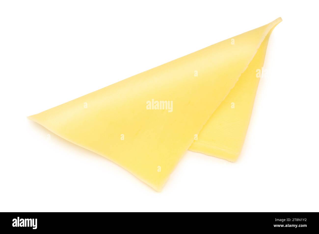 Tasty cheese slice on white background Stock Photo
