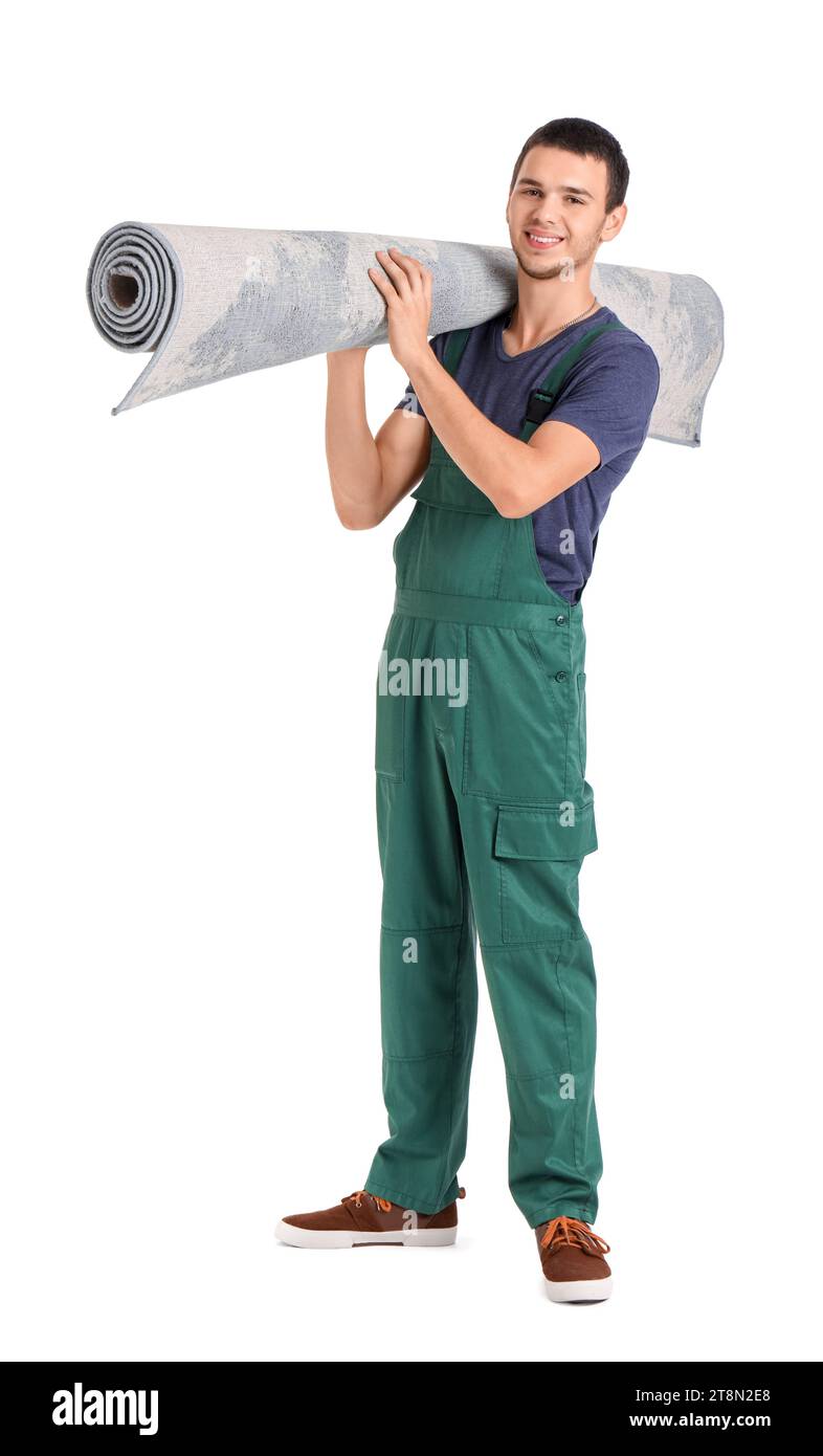 Man carrying loader goods Cut Out Stock Images & Pictures - Alamy