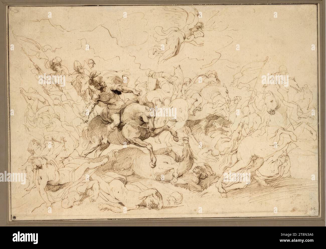 The defeat of Sennacherib, Peter Paul Rubens (Siegen 1577 - 1640 Antwerp), around or shortly after 1615/16, drawing, pen and ink in brown, 21.8 x 31.4 cm, l. and Mariette (L. 1852); right and Duke Albert of Saxe-Teschen, r.r. '42 Stock Photo