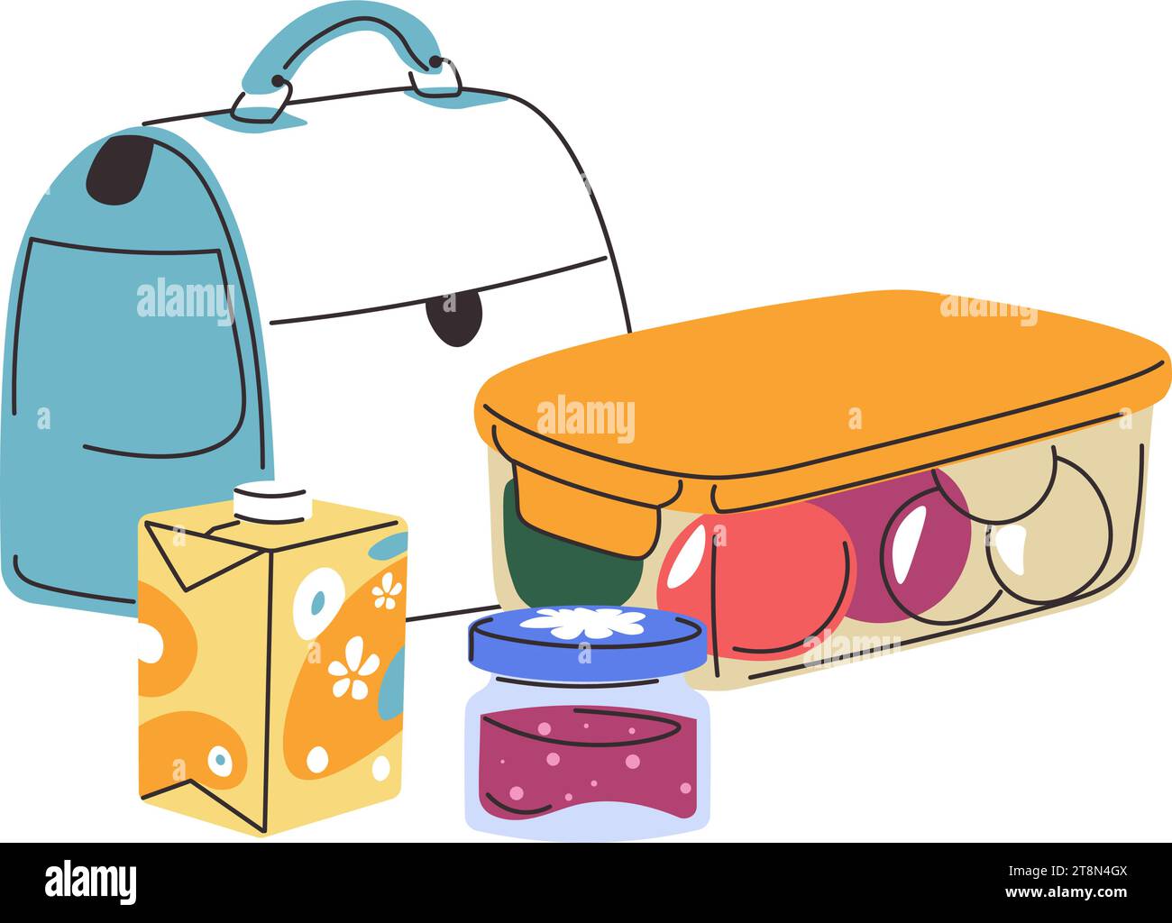 Well Balanced Nutrition For Kids School Lunch Box Stock Vector Image doodle-eco-lunch-box-illustration-stock-vector-image-art-alamy