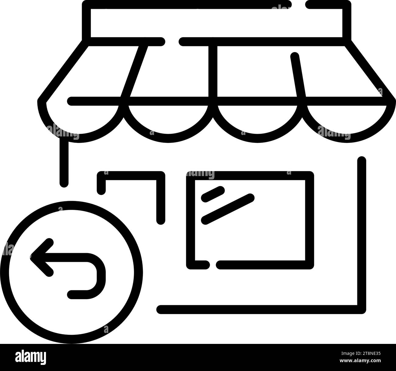 Goods return to store. Door to door delivery service. Pixel perfect