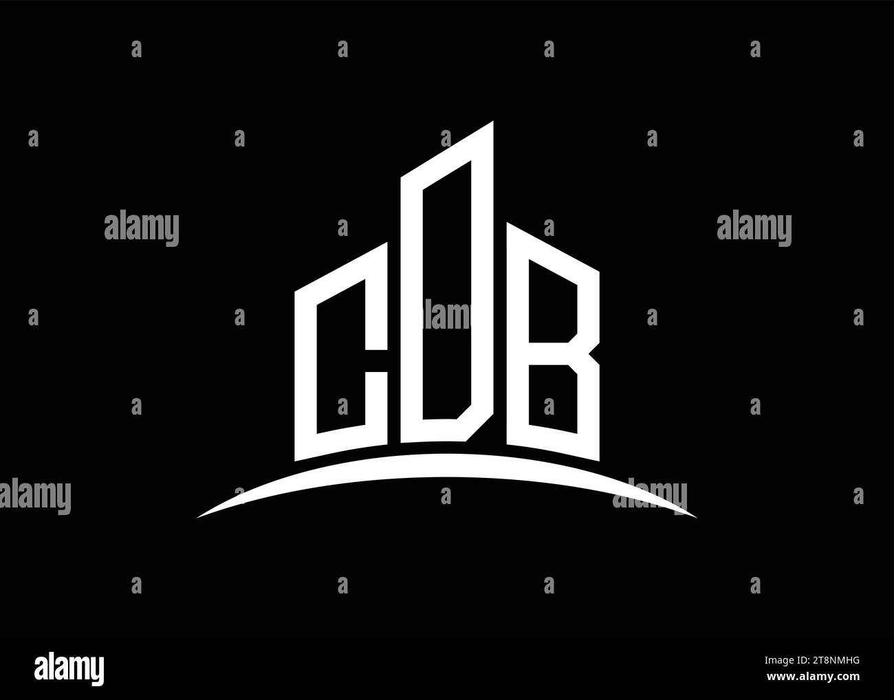Letter CDB building vector monogram logo design template. Building Shape CDB logo. Stock Vector