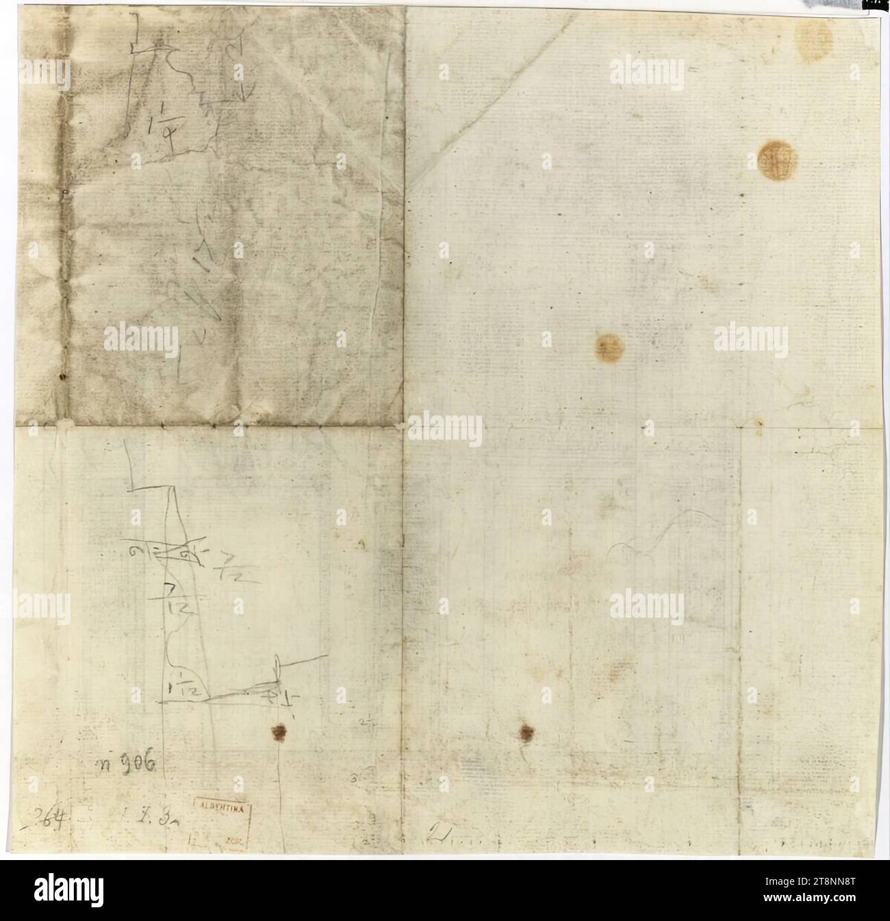 Fide Annotation Card Rome, Collegio di Propaganda Fide, profile studies, architectural ...