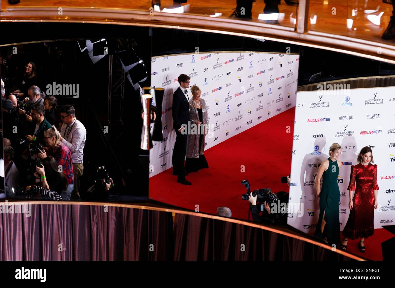 New York, United States. 20th Nov, 2023. Jessica Raine and Jemma Moran arrive on the red carpet at the 51st International Emmy Awards at New York Hilton Midtown in New York City on Monday, November 20, 2023. Photo by John Angelillo/UPI Credit: UPI/Alamy Live News Stock Photo