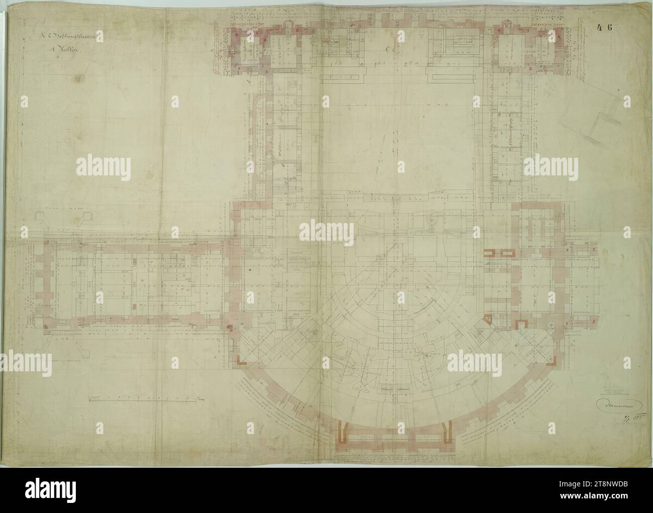 Vienna I, Burgtheater, 1st basement, floor plan, Carl von 