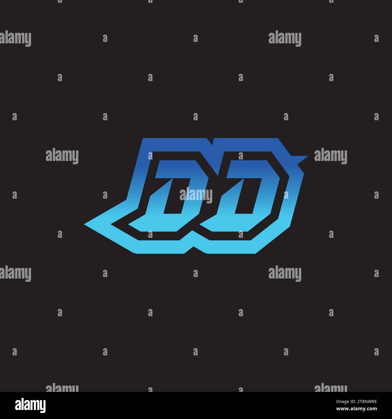 DD initial inspiration logo design esport and gaming clan ideas Stock