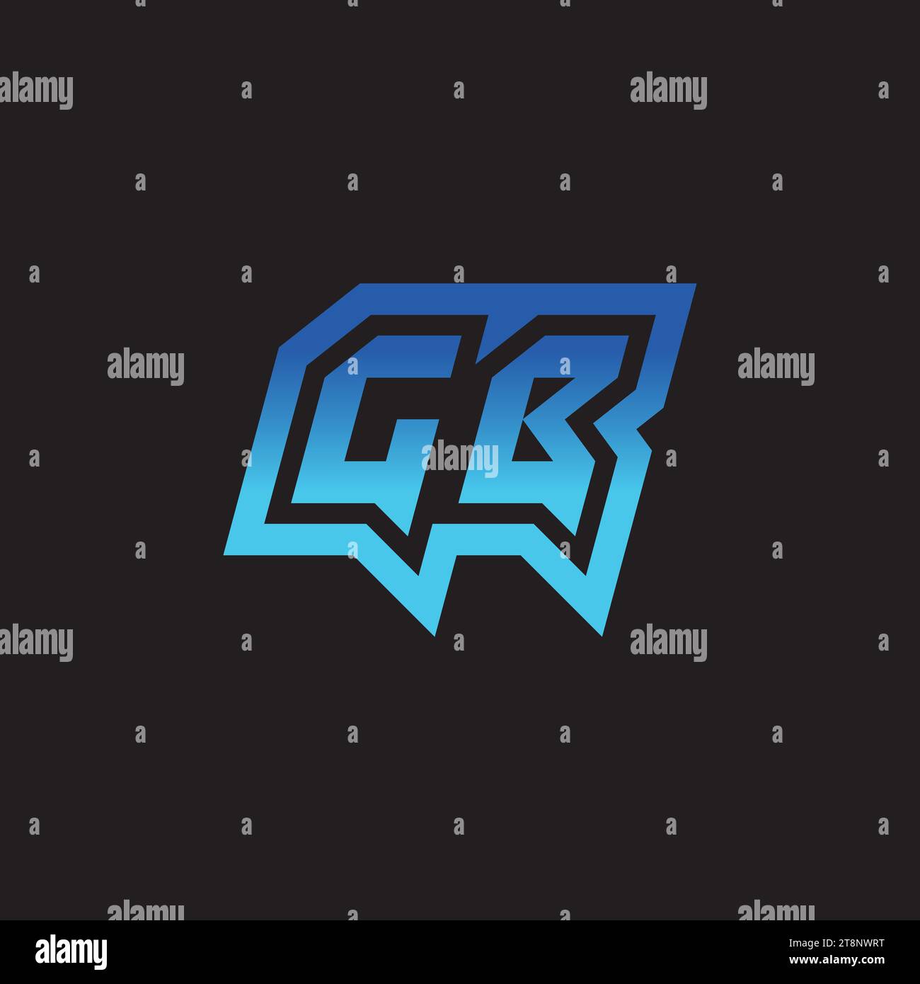 GB initial inspiration logo design esport and gaming clan ideas Stock