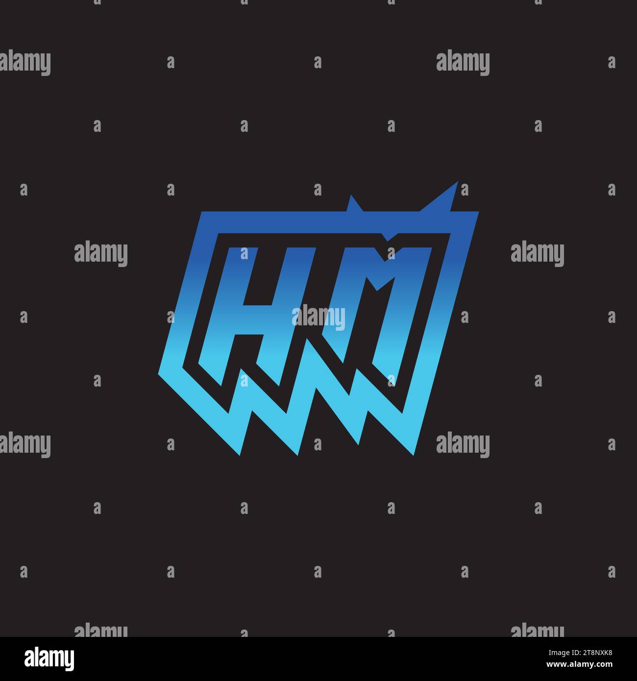 HM initial inspiration logo design esport and gaming clan ideas Stock ...