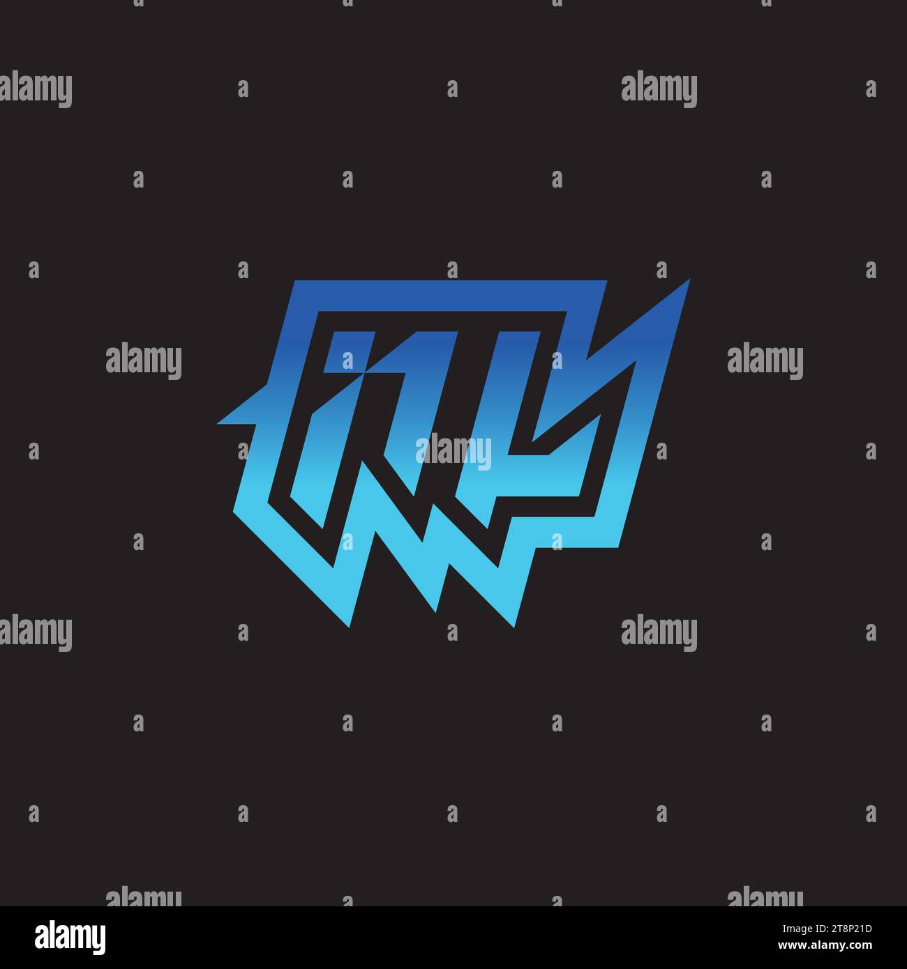 NL initial inspiration logo design esport and gaming clan ideas Stock Vector