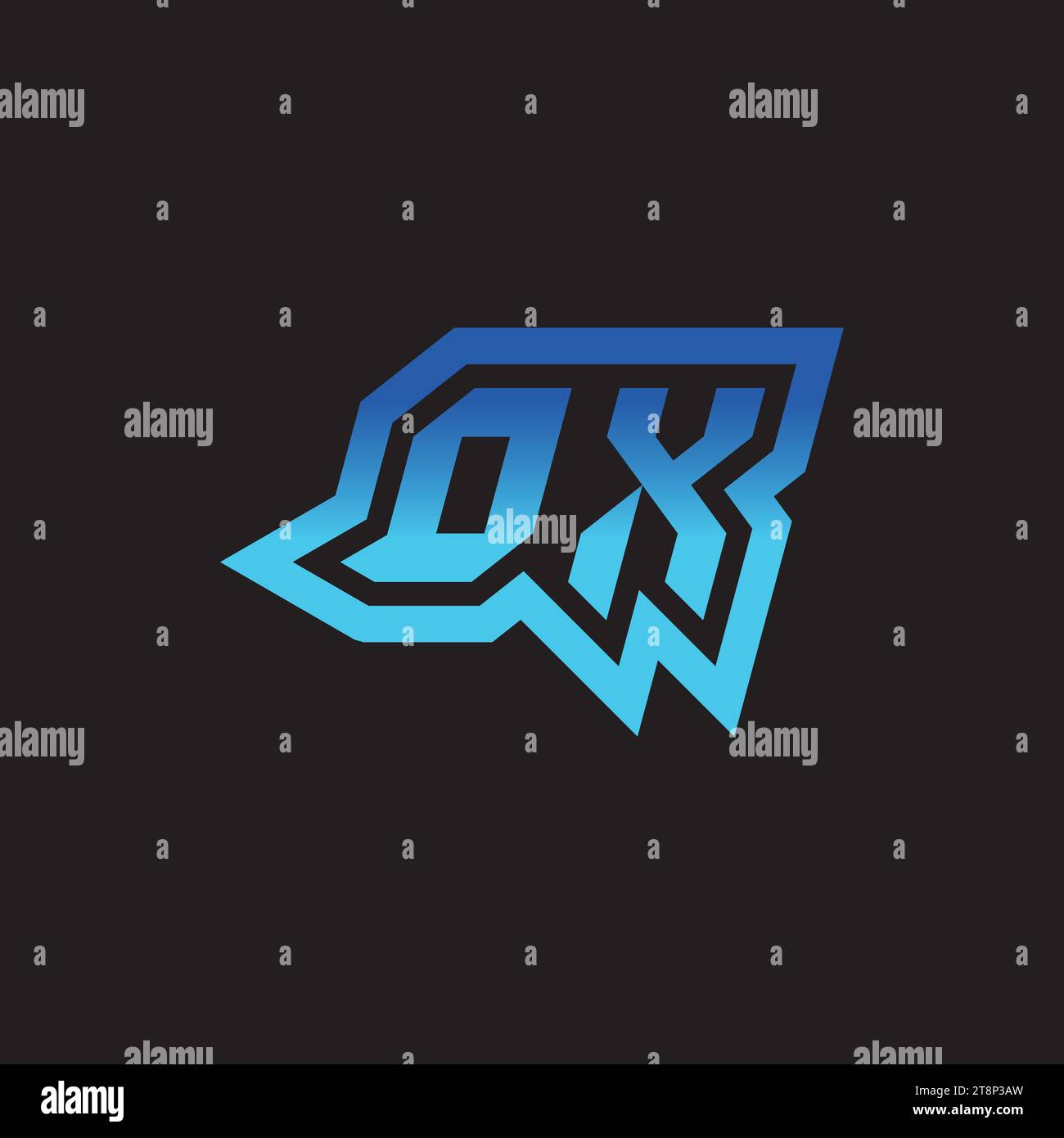 OX initial inspiration logo design esport and gaming clan ideas Stock Vector