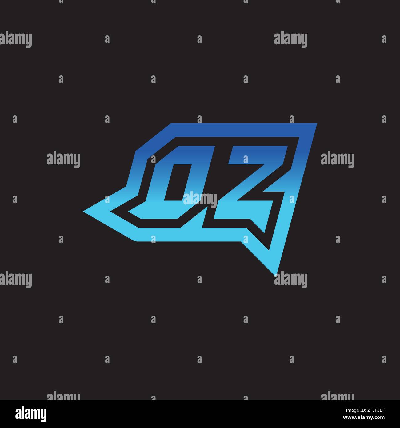 OZ initial inspiration logo design esport and gaming clan ideas Stock Vector