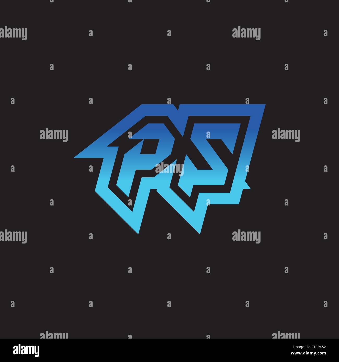 PS initial inspiration logo design esport and gaming clan ideas Stock Vector