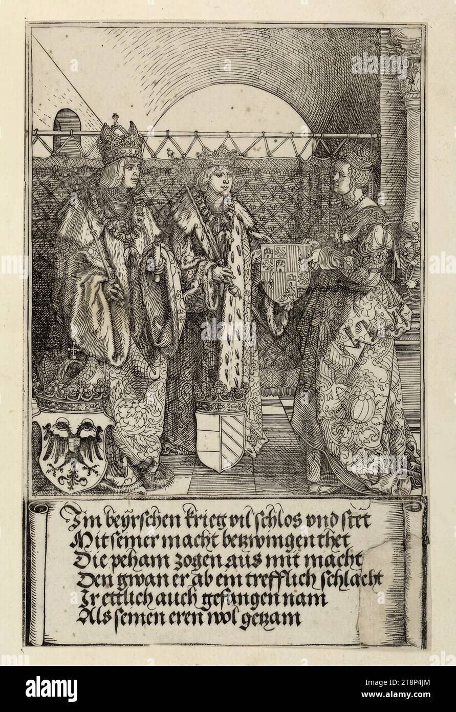 Spanish marriage of Philip in 1496 (The Arch of Honor of Emperor Maximilian I, history, C' 2.3), The Arch of Honor of Emperor Maximilian I, Albrecht Dürer (Nuremberg 1471 - 1528 Nuremberg), 1515 (1st edition Nuremberg 1517-1518), print, woodcut Stock Photo